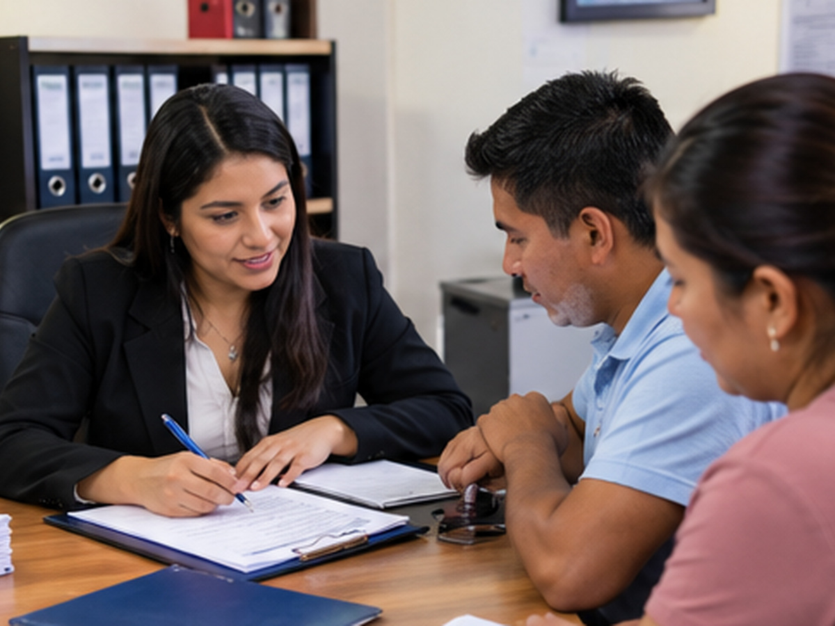 Asesora orientando a clientes sobre constitución y formalización de empresas